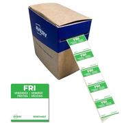 Avery España DLSFRIREV-1000 Etiquetas de Papel para Trazabilidad Alimentaria Diaria, Viernes, 25x25 mm, Adhesivo Removible, Rollo de 1.000 Etiquetas