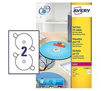 Avery España Etiqueta de CD 117 mm White White 100 Hojas 2 etiquetas por hoja