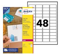 Avery España L4614-25 Etiquetas adhesivas blancas cubrientes 45,7x21,2mm, 48 etiquetas por hoja