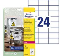 Avery España L4718-20 - Etiquetas blancas resistentes intemperie y agua, 70 x 37