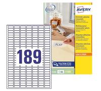 Avery España L4731REV-25 - Pack de 25 hojas de etiquetas removibles, 25.4 x 10 mm, color blanco