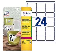 Avery L4773REV-20 - Etiquetas despegables (38 x 21.2 mm), blanco