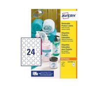 Avery Etiquetas adhesivas L4851REV-25, redondas 37 mm blancas removibles, caja 600