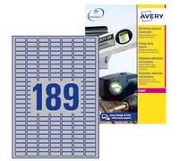 Avery España L6008-20 - Pack de 20 folios de etiquetas de poliéster, 25.4 x 10 mm, color plateado