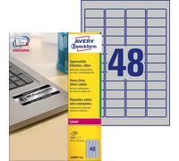 Avery España L6009-100, Etiquetas adhesivas plateadas resistentes intemperie y a