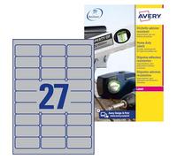 Avery España L6011-20 - Etiquetas Adhesivas Resistente agua, Plata 63,5x29,6mm, Cajaj de 20 hojas