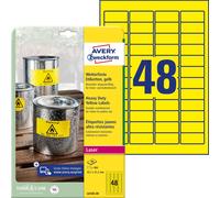 Avery España L6103-20 - Etiquetas resistentes a las intemperie amarillo fluoresc