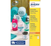 Avery España L7104REV-20, Etiquetas blancas adhesivas removibles redondas, 60mm, Caja de 240 etiquetas