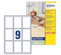 Avery España L7108REV-20 Etiquetas adhesivas removibles, 62x82mm Caja de 20 hojas