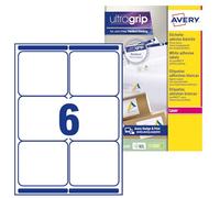 Avery España L7166-100 - Etiquetas adhesivas blancas ideales para para envios paquetes, imprimibles, medida 99,1x93,1mm, Caja de 600 etiquetas