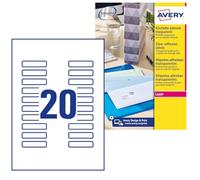 AVERY España L7552-25 - Pack de 25 folios de mini etiquetas transparentes, 55 x 12.7 mm, color blanco
