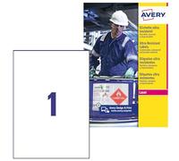 Avery España L7917-10 - Etiquetas adhesivas blanca para uso industrial super resistentes, 210x297 mm, cjaj de 10 etiquetas