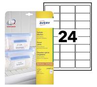 Avery Etiquetas adhesivas L7970-25 – papel blanco para congelador y nevera 63,6×33,9 mm – 600 uds