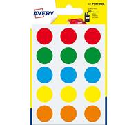 Avery España PSA19MX - Bolsa de Gomets, colores surtidos, medida 19 mm, total 90 gomets
