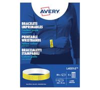 Avery España Pulsera identificativa avery polietileno amarillo fluorescente imprimible laser 265x18 mm pack de 50 unidades