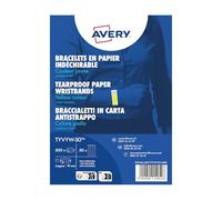 Avery España TYVYW-50 Pulseras de identificación de papel Tyvek® resistentes al desgarro - amarillo fluorescente - 500 piezas