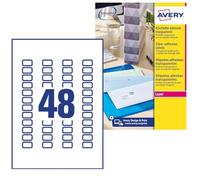 Avery EspañaL7553-25 - Etiquetas adhesivas transparentes resistentes 22x12,7 mm, Caja de 1200 etiquetas