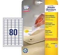 Avery etiqueta removible 35,6 x 16,9 mm, 2400 unidades.