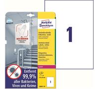 Avery Etiquetas antimicrobianas 210 x 297 mm, blancas, 10 unidades.