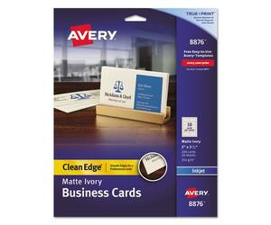 Avery Inkjet Business Cards, 2-Side, 200/PK, 3-1/2"x2", Ivory Interno Marfil tarjeta y adaptador de cable