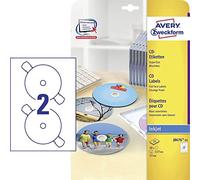 AVZ J8676-25 - Etiquetas de CD, SuperSize, Inkjet, 50 unidades, blanco