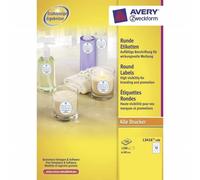 Avery L3416-100 Self-Adhesive Round Product Labels, 12 Labels Per A4 Sheet 1.200