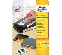 Avery L4742REV-25 Blanco Etiqueta para impresora autoadhesiva etiqueta de impresora - Etiquetas de impresora (Blanco, Etiqueta para impresora autoadhesiva, Papel, Laser/Inyección de tinta, Permanente, Rectángulo redondeado)