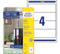 Avery L4761-10 Color blanco etiqueta de impresora - Etiquetas de impresora (Color blanco, Papel, 192 x 61, 10 hojas, 40 pieza(s), 210 x 297 mm)