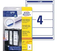 Avery L4761REV-20 61 x 192 mm, 20 hojas / 80 etiquetas, blanco 30 Blatt, 120 Ord