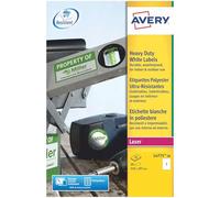 Avery L4775-20 - Etiquetas adhesivas extrafuertes, resistentes a la intemperie, 1 etiqueta por hoja A4, color blanco