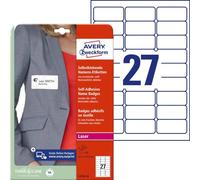 Avery L4784-20 Etiqueta de Impresora Blanco Etiqueta para Impresora autoadhesiva - Etiquetas de Impresora (Blanco, Etiqueta para Impresora autoadhesiva, A4, Laser, Desmontable, Rectángulo)