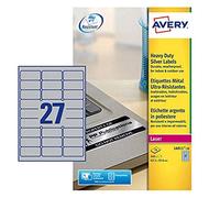 Avery L6011-20 - Caja de 20 hojas etiquetas poliéster, 63.5 x 29.6 mm