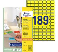 Avery L6037-20 Amarillo Etiqueta para impresora autoadhesiva etiqueta de impresora - Etiquetas de impresora (Amarillo, Etiqueta para impresora autoadhesiva, A4, Papel, Laser/Inyección de tinta, Desmontable)