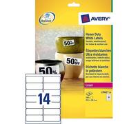Avery L7063-20 Etiquetas resistentes a la intemperie A4 99,1 x 38,1 mm blancas (280 etiquetas)