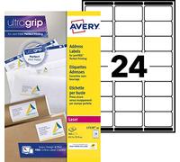 Avery L7159-40 Color blanco etiqueta de impresora - Etiquetas de impresora (Color blanco, Papel, Laser, 63.5 x 33.9, 40 hojas, 960 pieza(s))
