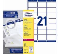 Avery L7160-100 Etiquetas de dirección 63,5 x 38,1 mm QP+UG mm, 2100 uds.