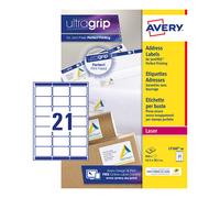 Avery L7160-40 Etiquetas de dirección A4 63,5 x 38,1 mm - 21 por hoja | Pack 40 hojas