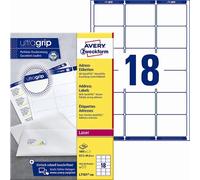 Avery L7161-100 Etiquetas de dirección 63,5 x 46,6 mm QP+UG mm, 1800 piezas.