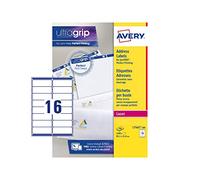 Avery L7162-100 - Caja de 100 hojas etiquetas laser, 1600 unidades, 99.1 x 33.9 mm