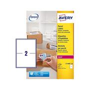 Avery L7168B - Etiquetas autoadhesivas para paquetes, impresoras láser, 2 etiquetas por hoja A4, 200 etiquetas