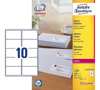 Avery L7173-100 Etiquetas de dirección 99,1 x 57 mm QP+UG mm, 1000 unidades.