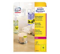 Avery L7263Y-25 Etiquetas neon A4 99,1 x 38,1 mm amarillo neón (350 etiquetas)