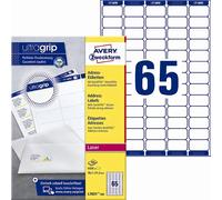 Avery L7651-100 Etiquetas de dirección 38,1 x 21,2 mm QP+UG mm, 6500 unidades.