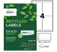 Avery - LR7169-100 - 400 etiquetas reciclados blancos 99,1 x 139 mm