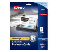Avery Matte White Clean Edge Business Cards 2"X3.5" 200/Pkg-For Inkjet Printers,