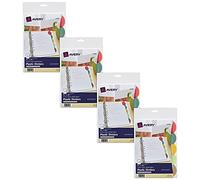 Avery Mini divisores de plástico con borde insertable para carpetas de 3 anillas, 5.5 x 8.5 pulgadas, juegos de 5 pestañas, multicolor, juegos de 4 separadores de carpetas (21118)