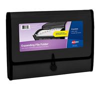 Avery Organizador de carpetas expansible, organizador de archivos de acordeón de 13 bolsillos, negro, capacidad para 425 hojas de tamaño carta/A4 (73553)