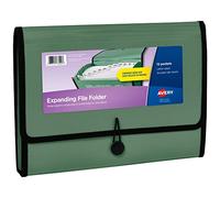 Avery Organizador de carpetas expansible, organizador de archivos de acordeón de 13 bolsillos, salvia, capacidad para 425 hojas de tamaño carta/A4 (73555)