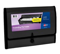 Avery Organizador de carpetas expansible, organizador de archivos de acordeón de 7 bolsillos, negro, capacidad para 425 hojas de tamaño carta/A4 (73550)