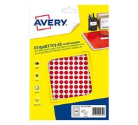 Avery PET08R gomets de 8 mm rojos (2.940 etiquetas)